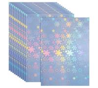 PATIKIL 12x8 Inch Printable Holographic Sticker Paper, 12 Sheets Vinyl Sticker Paper A4 Waterproof Quickly Sticker for Laser Printer Inkjet Printer, Snowflake Pattern