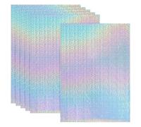 PATIKIL 12x8 Inch Printable Holographic Sticker Paper, 6 Sheets Vinyl Sticker Paper A4 Waterproof Quickly Sticker for Laser Printer Inkjet Printer, Micro Dot Pattern