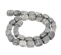 PATIKIL 12x8mm Natural Stone Gemstone Beads for Jewelry Making, 1 Strand 15"/38cm Cuboid Loose Spacer Beads Crystal Agate Beads for Bracelet Necklace DIY Art Craft, Marble Gray