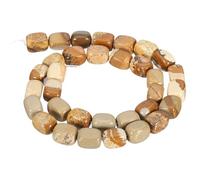 PATIKIL 12x8mm Natural Stone Gemstone Beads for Jewelry Making, 1 Strand 15"/38cm Cuboid Loose Spacer Beads Crystal Agate Beads for Bracelet Necklace DIY Art Craft, Picture Brown