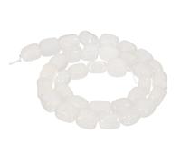 PATIKIL 12x8mm Natural Stone Gemstone Beads for Jewelry Making, 1 Strand 15"/38cm Cuboid Loose Spacer Beads Crystal Agate Beads for Bracelet Necklace DIY Art Craft, White