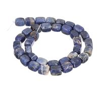 PATIKIL 12x8mm Natural Stone Indigo Blue Crystal Agate Beads for Jewelry Making, 1 Strand 15"/38cm Cuboid Loose Spacer Beads
