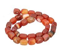PATIKIL 12x8mm Natural Stone Reddish Orange Crystal Agate Beads for Jewelry Making, 1 Strand 15"/38cm Cuboid Loose Spacer Beads