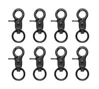 PATIKIL 13.2mm Lobster Clasp Keychain, 8 Pcs Zinc Alloy Swivel Snap Hooks Metal Lobster Claw Trigger Clasps Purse Lanyard Clips for Key Chain DIY Leather Craft, Black