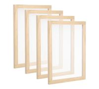 PATIKIL 13.4"x9.8" A4 Wooden Paper Making Screen, 4 Pack Paper Making Mold Frame Papermaking Mould Deckle for DIY Paper Craft Tool Dried Flower Handcraft, Natural Color