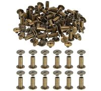 PATIKIL 13.5mm Chicago Screws Leather Rivets, 120 Set Leather Rivets Nail Stud Screws Bolt Assorted Kit for DIY Leather Craft Bookbinding Decorate Repair Belt Bag Clothing, Gunmetal