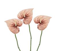 PATIKIL 13" Artificial Anthurium Lily Flowers, 3 Pack Permanent Flower Floral Arrangements Bouquet for Home Decor Bridal Wedding Festival Party, Tan