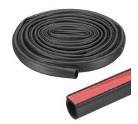 PATIKIL 13 ft D Shape Rubber Seal Strip, 3/4" Self-Adhesive EPDM Rubber Door Weather Stripping for Boat, RV, Auto, Truck, Marine, Garage Doors/Window, Black/Red