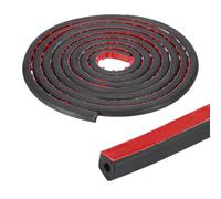 PATIKIL 13 ft D Shape Rubber Seal Strip, Self-Adhesive EPDM Rubber Door Weather Stripping for Boat, RV, Auto, Truck, Marine, Garage Doors/Window, W: 1/2", H: 1/2", Black/Red