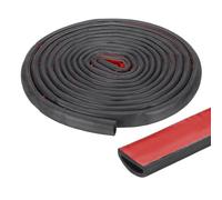 PATIKIL 13 ft D Shape Rubber Seal Strip, Self-Adhesive EPDM Rubber Door Weather Stripping for Boat, RV, Auto, Truck, Marine, Garage Doors/Window, W: 3/4", H: 3/8", Black/Red