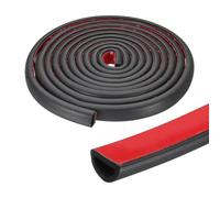 PATIKIL 13 ft D Shape Rubber Seal Strip, Self-Adhesive EPDM Rubber Door Weather Stripping for Boat, RV, Auto, Truck, Marine, Garage Doors/Window, W: 1", H: 1/2", Black/Red