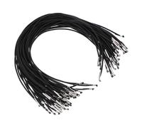 PATIKIL 13 Inch Elastic Barbed Cord, 50 Pcs 2mm Loop Stretch Round String with Metal Barb Fasteners for Hats Masks Menus Crafting Book, Black (32.5cm)