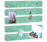 PATIKIL 13 inch Felt Bulletin Board Bar Strip, 10 Pack Self-Adhesive Wall Bulletin Felt Pin Board with 30 Push Pins Corkboard for Home Office Photos Memos, Autumn Leaf Green
