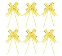 PATIKIL 13-Inch Pull Bows Ribbon, 100 Pack Gift Wrapping String Gold Thread Style Decorative Bow Tie for Wedding Birthday Party, Yellow