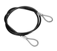 PATIKIL 130cm Safety Cable Lock, 304 Stainless Steel Security Wire Ropes Double Loop Anti-Theft Safety for Bicycles Luggage Stage Lighting, Black