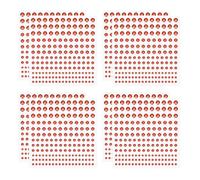 PATIKIL 1320 Pcs Acrylic Gem Sticker, 4 Size 3/4/5/6mm Self Adhesive Rhinestones Face Gem Stones Bling Jewelry for Nail Art Craft Clothes DIY Makeup Decoration Party, Red