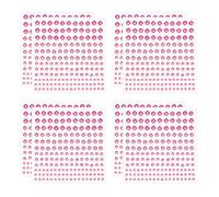 PATIKIL 1320 Pcs Acrylic Gem Sticker, 4 Size 3/4/5/6mm Self Adhesive Rhinestones Face Gem Stones Bling Jewelry for Nail Art Craft Clothes DIY Makeup Decoration Party, Pink Red