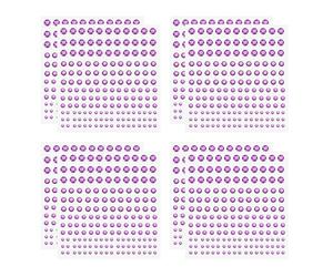 PATIKIL 1320 Pcs Acrylic Gem Sticker, 4 Size 3/4/5/6mm Self Adhesive Rhinestones Face Gem Stones Bling Jewelry for Nail Art Craft Clothes DIY Makeup Decoration Party, Purple