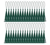 PATIKIL 13cm/5 Inch Bookmark Tassels, 100 Pack Soft Silky Floss Cord Loop Mini Handmade Tassels for Craft DIY Keychain Jewelry Making, Green