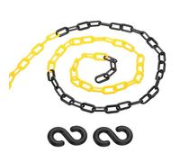PATIKIL 13Ft Plastic Chain Barrier, Safety Link Chain with 2 S-Hooks for Crowd Control at Driveway Elevator Parking Lot, Black Yellow