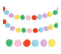 PATIKIL 13Ft Pom Pom Garland Decorations, 2Pcs Colorful Felt Ball Garland Banner Cute Rainbow Pompom Hanging Decorations for Tree Ornaments Decor, Pink/Green/Yellow/Purple/Blue/Orange