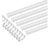 PATIKIL 13mm (1/2") Double Loop Wire Binding Combs, 50 Pcs Metal Twin Loop Binding Coils 100 Sheet Capacity 3:1 Pitch 32 Ring Binding Spines, Silver