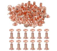 PATIKIL 13mm Chicago Screws Leather Rivets, 120 Set Leather Rivets Nail Stud Screws Bolt Assorted Kit for DIY Leather Craft Bookbinding Decorate Repair Belt Bag Clothing, Rose Gold