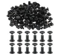 PATIKIL 13mm Chicago Screws Leather Rivets, 120 Set Leather Rivets Nail Stud Screws Bolt Assorted Kit for DIY Leather Craft Bookbinding Decorate Repair Belt Bag Clothing, Black