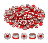 PATIKIL 13mm Flip Off Caps, 200 Pcs Flip Off Caps Flip Off Seals Flip Off Vial Seals Plastic Aluminum Caps Cover for Glass Vial, Red