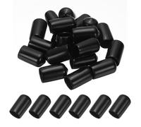 PATIKIL 13mm ID Rubber End Caps, 35 PCS High Temp Rubber Tips Screw Silicone End Caps Flexible Thread Protector for Pipes Screw Blots Tube Fishing Jigs Chair, Black