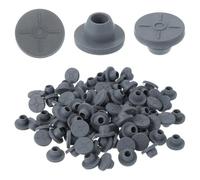 PATIKIL 13mm Vial Rubber Stoppers, 100 Pack Mushroom Injection Ports Stopper for Opening Glass Vials and Liquid Culture Jars Bottles Tanks, Gray