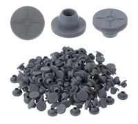 PATIKIL 13mm Vial Rubber Stoppers, 200 Pack Mushroom Injection Ports Stopper for Opening Glass Vials and Liquid Culture Jars Bottles Tanks, Gray