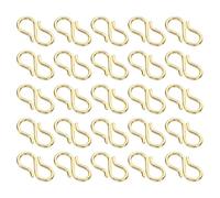 PATIKIL 13x4mm S Hook Clasp, 50Pcs 304 Stainless Steel S-Shaped Jewelry Clasp Connector for Jewelry Making Necklace Bracelet Craft DIY Accessories, Gold