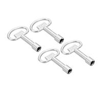 PATIKIL 13x9mm Triangle Socket Spanner Key, 4 Pack Electrical Cabinet Gas Water Meter Key for Elevator Emergency Lift Door Triangle Panel Lock, Silver