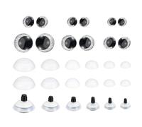 PATIKIL 14-30mm Flash Safety Eyes, 34 Set Doll Eyes with Washers Soft Buttons Realistic Colorful Crocheting Safety Eyes for Decor Crochet Accessories Dolls Craft, Silver