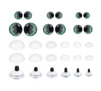 PATIKIL 14-30mm Flash Safety Eyes, 34 Set Doll Eyes with Washers Soft Buttons Realistic Colorful Crocheting Safety Eyes for Decor Crochet Accessories Dolls Craft, Green