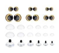 PATIKIL 14-30mm Flash Safety Eyes, 34 Set Doll Eyes with Washers Soft Buttons Realistic Colorful Crocheting Safety Eyes for Decor Crochet Accessories Dolls Craft, Gold