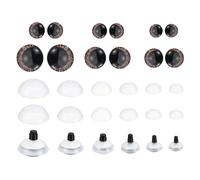 PATIKIL 14-30mm Flash Safety Eyes, 34 Set Eyes with Washers Soft Buttons Realistic Colorful Crocheting Safety Eyes for Decor Crochet Accessories Craft, Brown