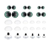 PATIKIL 14-30mm Flash Safety Eyes, 60 Set Doll Eyes with Washers Soft Buttons Realistic Colorful Crocheting Safety Eyes for Decor Crochet Accessories Dolls Craft, Green
