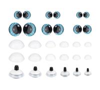 PATIKIL 14-30mm Flash Safety Eyes, 60 Set Doll Eyes with Washers Soft Buttons Realistic Colorful Crocheting Safety Eyes for Decor Crochet Accessories Dolls Craft, Blue