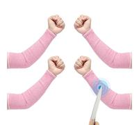 PATIKIL 14 Inch Cut Resistant Sleeve, 2 Pairs Arm Safety Protectors Sleeves Forearm Sleeve HPPE Level 5 Protection for Thin Skin and Bruising, M, Pink