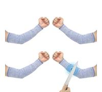 PATIKIL 14 Inch Cut Resistant Sleeve, 2 Pairs Arm Safety Protectors Sleeves Forearm Sleeve HPPE Level 5 Protection for Thin Skin and Bruising, M, Blue