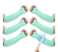PATIKIL 14 Inch Cut Resistant Sleeve, 3Pairs Arm Safety Protectors Sleeves with Thumb Hole Level 5 Protection Forearm Guard Sleeves for Thin Skin and Bruising, M, Dark Green