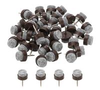 PATIKIL 14 mm Nail-on Felt Pads, 40 Pcs Round Felt Furniture Sliders Pads Heavy Duty Floor Protectors for Wooden Chair Sofa Cabinet Table Leg Feet Hardwood Floors, Brown