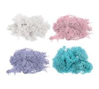 PATIKIL 14 OZ Fake Moss, Preserved Reindeer Moss Artificial Moss Lichen Centerpieces Decorative Faux Moss for Potted Plants Christmas Crafts, White/Pink/Light Purple/Blue