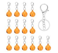 PATIKIL 14 PCS Dog Bell, Mini Cat Bell Small Pet Keychain Bells Buckle Cute Bulk Metal Loud Jingle for Dog Collar Charm Pendant Necklace DIY Crafts Christmas Tree Decorations,Orange