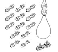 PATIKIL 14 Pcs Stainless Steel Duplex Wire Rope Clips, M4 Duplex Bolt Cable Clips Clamp for 1/16 Inch Diameter Wire Rope for Rigging Tent Guard Railing System, Silver