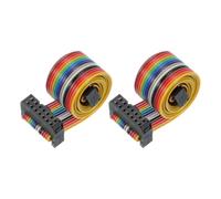 PATIKIL 14 Pins IDC Connector Flat Ribbon Cable 2.54 mm Pitch Length 500 mm Wide 18 Mm, 2 Pcs Dual Row Data Cable Female to Female for IDE Drive Printer Industrial DIY Electronics
