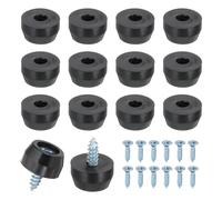 PATIKIL 14 Set Rubber Feet, 20x17x13mm Cutting Board Feet Non Slip Bumpers 3mm Screw on Rubber Feet Round Black Pads for Electronics Furniture Cutting Board Chairs Cabinet Sofa Speaker