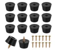 PATIKIL 14 Set Rubber Feet, 21x17x11mm Cutting Board Feet Non Slip Bumpers 5mm Screw on Rubber Feet Round Black Pads for Electronics Furniture Cutting Board Chairs Cabinet Sofa Speaker